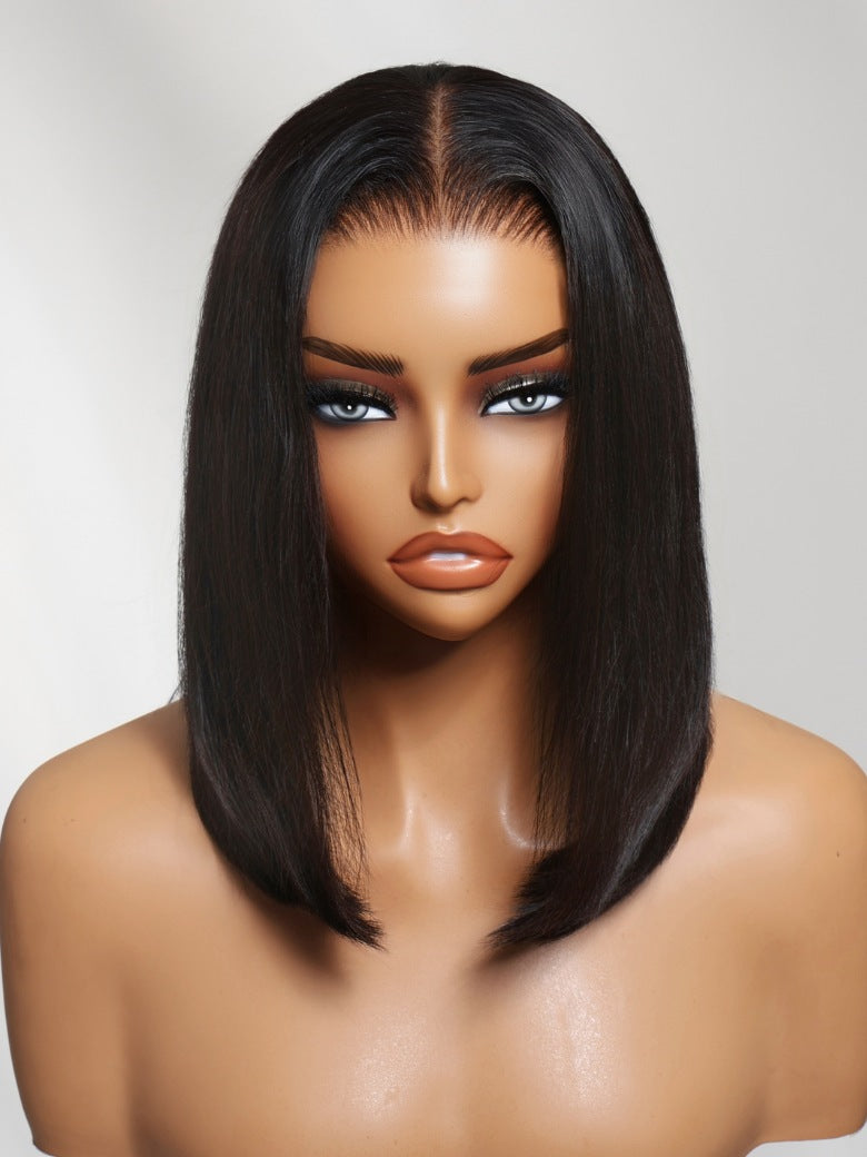 Sunber 7x5 No Slip Pre-Cut Lace Blunt Cut Silky Straight Bob Wig With Elastic Drawstring Flash Sale