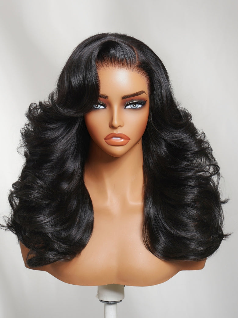 Sunber 180% Density 13x4 Pre Everything Lace Frontal Feathered Hairstyles Wig With Layered Haircuts Flash Sale