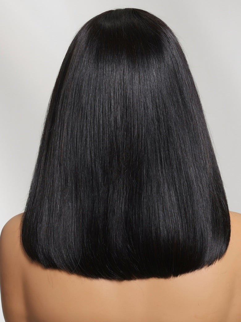 Sunber 7x5 No Slip Pre-Cut Lace Blunt Cut Silky Straight Bob Wig With Elastic Drawstring Flash Sale