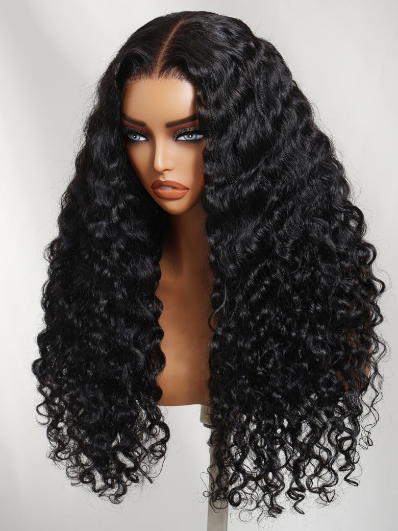 Sunber 7x5 Bye Bye Knots Fluffy Indian Curly Glueless Wig with Invisi Drawstring