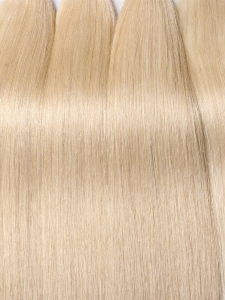 Sunber Hair 3 Bundles 613 Blonde Straight Human Hair Weaves With 4X4 Lace Closure