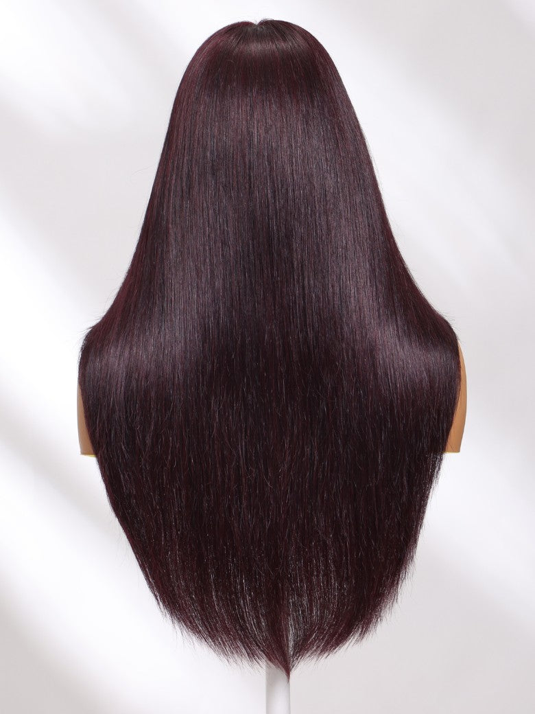 Sunber Black Cherry Lace Frontal Dark Burgundy Wig-Long Layered Cut & Pre Everything & Flash Sale