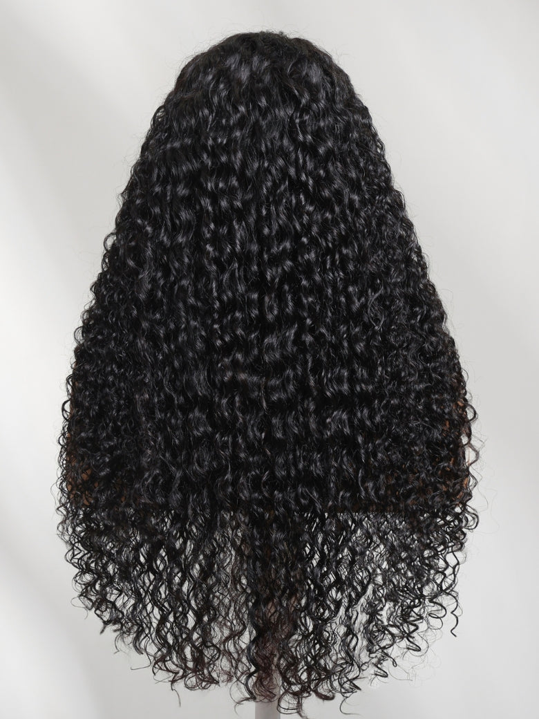 Sunber 4D Mixed Texture Burmese Curls Tight Water Wave Put on and Go Human Hair Drawstring Wig $100 Off