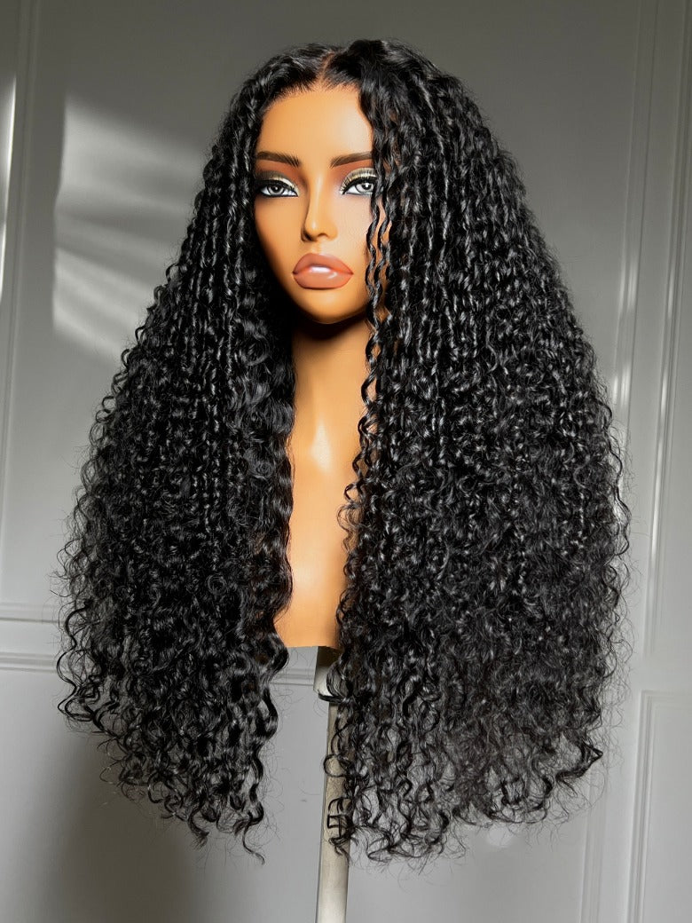 Sunber 7x5 Pre Cut Mixed Spiral Curl Texture Lace Wig With Defined Finger Coils
