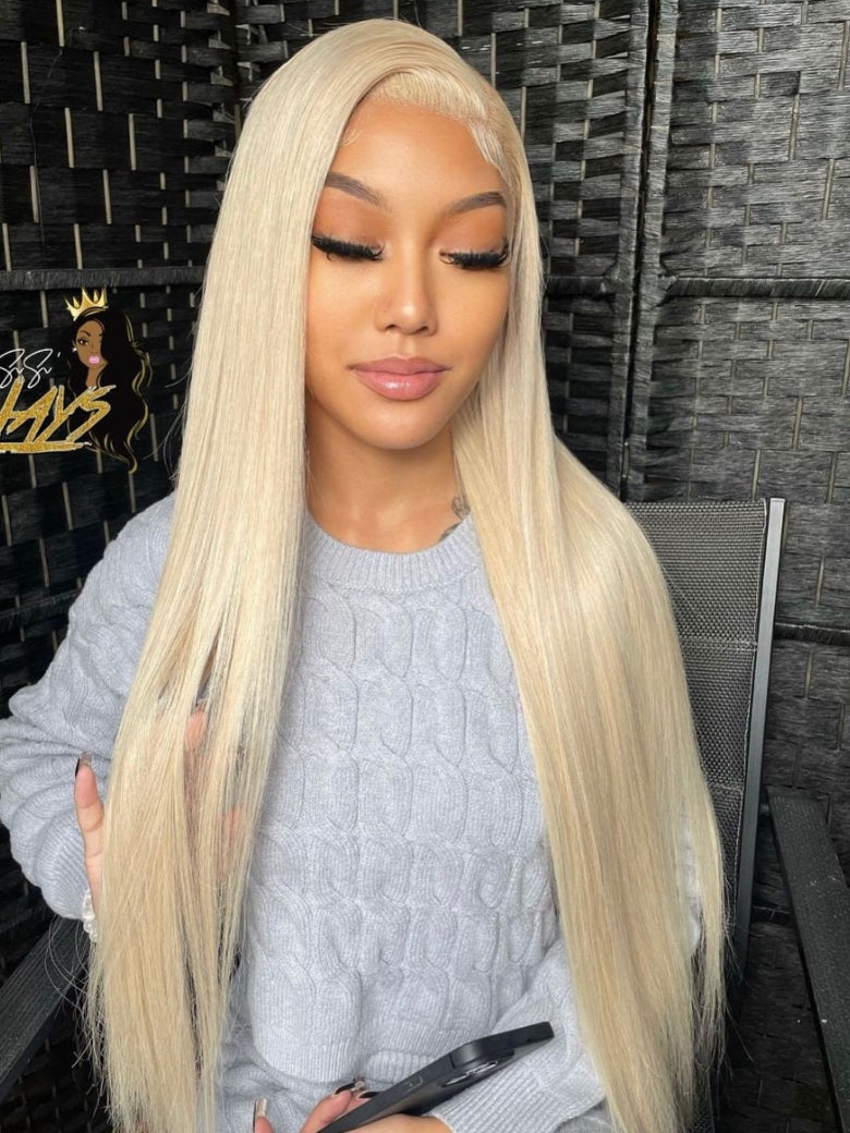 Sunber Hair 3 Bundles 613 Blonde Straight Human Hair Weaves With 4X4 Lace Closure