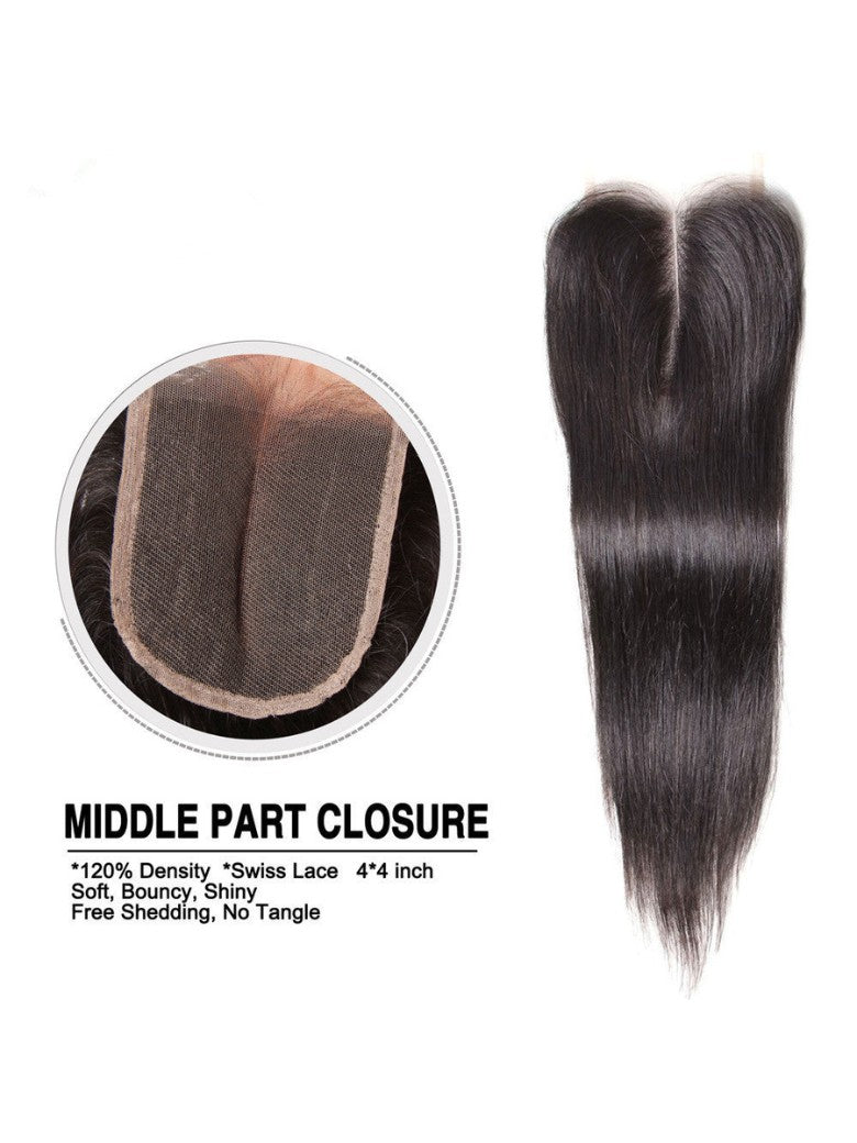Sunber Hair Indian Virgin Hair Silky Straight Hair 3 Bundles With 4x4 Lace Closure, 8A Human Flash SaleHair Weaves