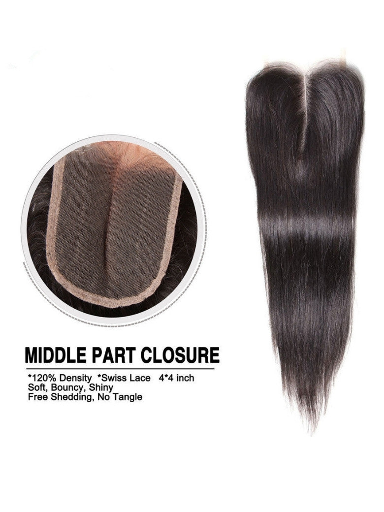 Sunber Virgin Peruvian Hair Straight Hair 4 Bundles With 4*4 Lace Closure, Hotsale Peruvian Hair Weaves Flash Sale