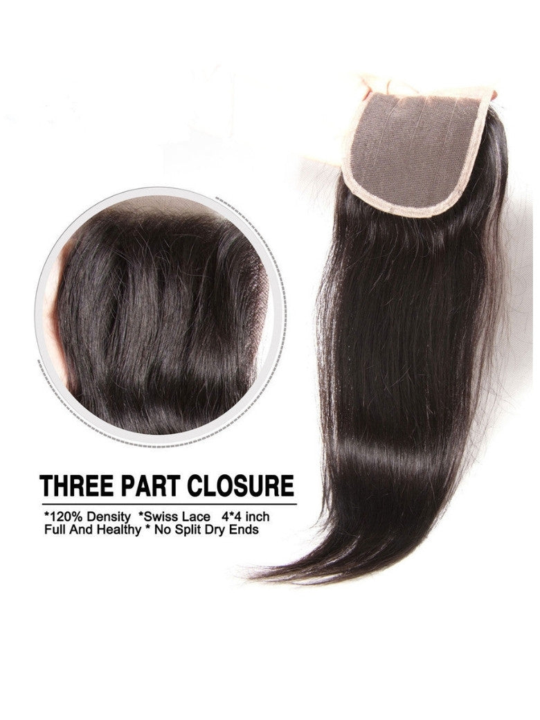 Sunber Virgin Peruvian Hair Straight Hair 4 Bundles With 4*4 Lace Closure, Hotsale Peruvian Hair Weaves Flash Sale
