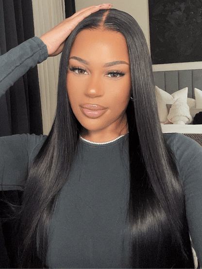Sunber Soft and Silk Straight Wig 13x4 Pre Everything Lace Front Wigs Human Hair Wig With Pre Cut