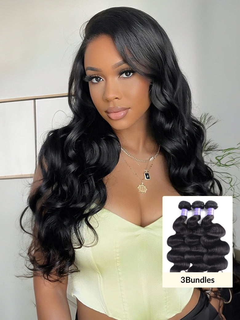 Sunber Hair Brazilian Body Wave Hair 3Bundles, 100% Virgin Human Hair Weave Flash Sale