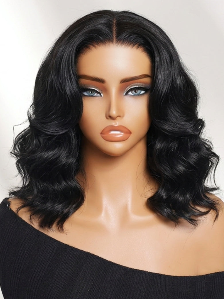 Sunber 13x4 Pre Everything Body Wave Shoulder Length Wavy Bob Wig With Face-Framing Layers Flash Sale