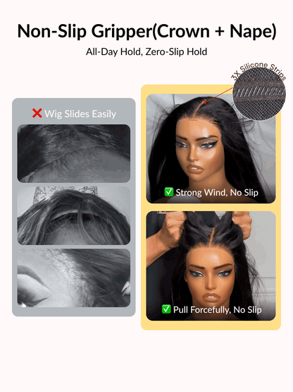 $100 Off| SunberPut On and Go Ombre Chestnut Brown 7x5 Bye-Bye Knots Yaki Straight Short Bob Wig with Invisi Drawstring