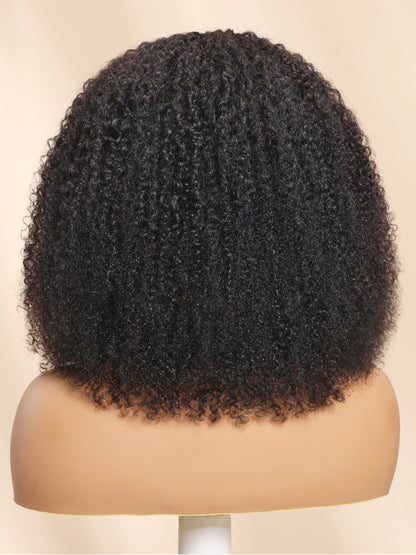 Sunber 180% Density Afro/ Kinky Curly Upgrade New V Part With No Lace No Glue Affordable Wig