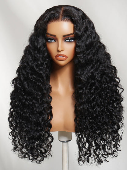 Sunber 7x5 Bye Bye Knots Fluffy Indian Curly Glueless Wig with Invisi Drawstring