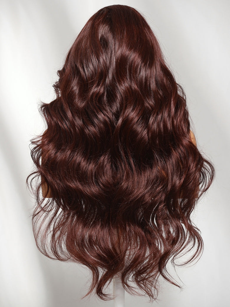 Sunber 7x5 Bye Bye Knots Chocolate Auburn Brown Loose Wave With Elastic Drawstring
