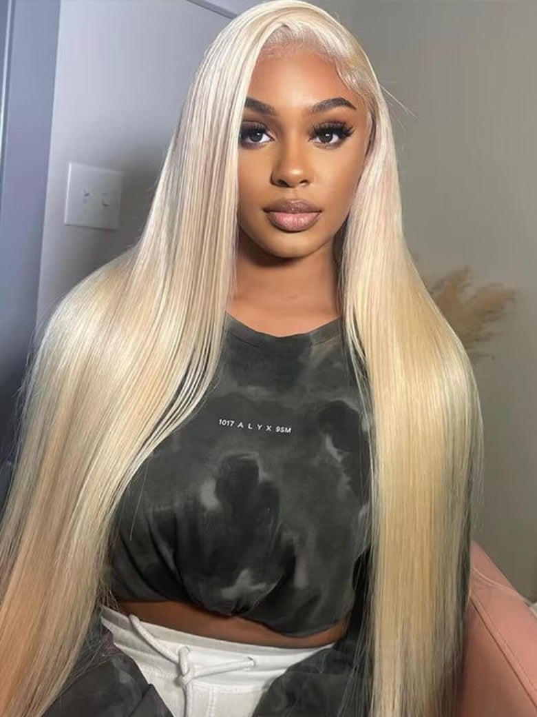 Sunber 613 Blonde Straight 13x4 Lace Frontal Wig With Invisi Drawstring Flash Sale
