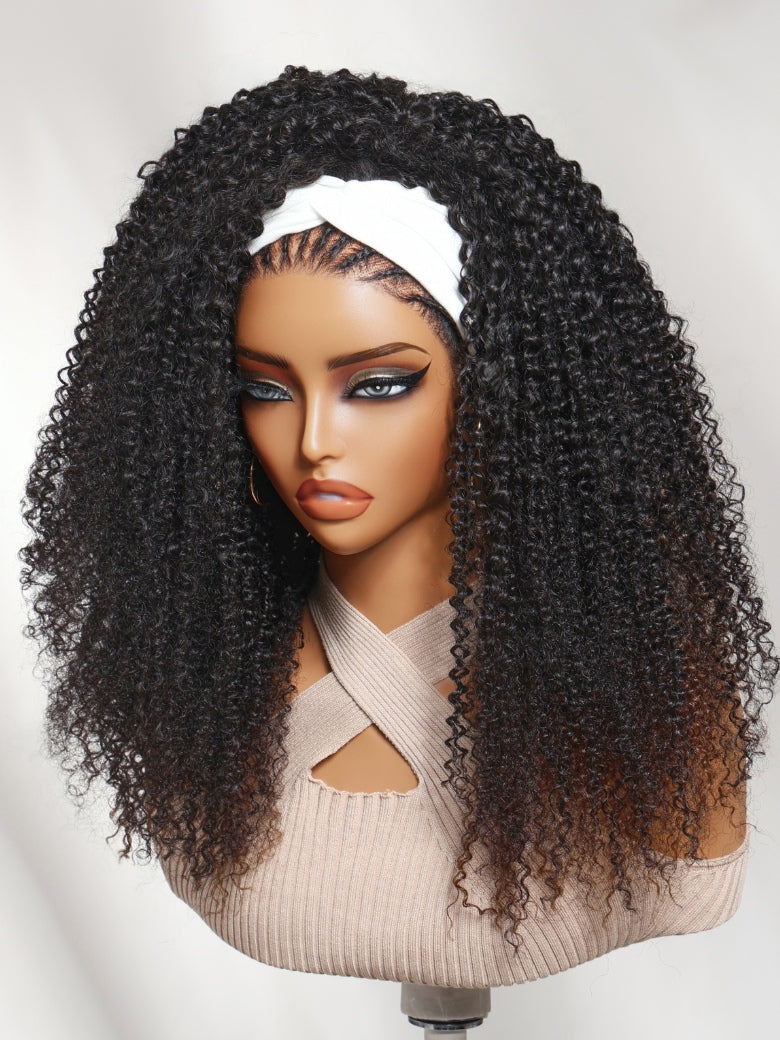 Sunber 2-in-1 Half Wig Black to Brown Ombre Turn-Around Kinky Curly Glueless With Invisi Drawstring Flash Sale