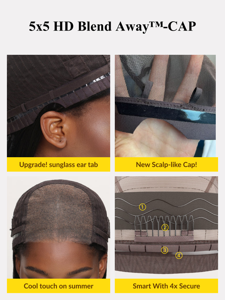 Sunber Affordable 5x5 HD Bye Bye Knots Body Wave Pre-cut Lace Wig With Invisi Drawstring Flash Sale
