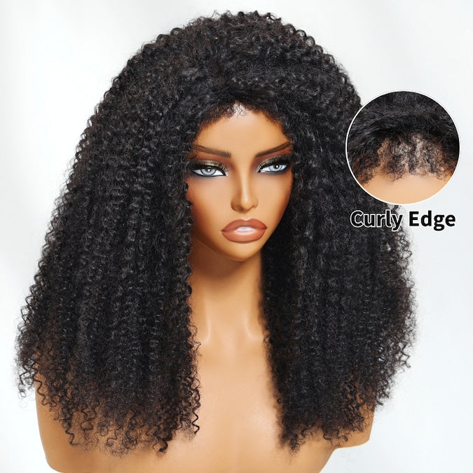 Down To $59 Scalp Look Kinky Curly  New Upgrade Glueless Wig With Invisi Drawstring 7x5 Lace Wig Flash Sale