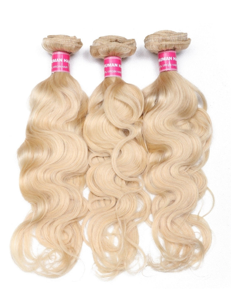 Sunber Hair Blonde 613 Hair Weave 3 Bundles Body Wave Virgin Human Hair Weft