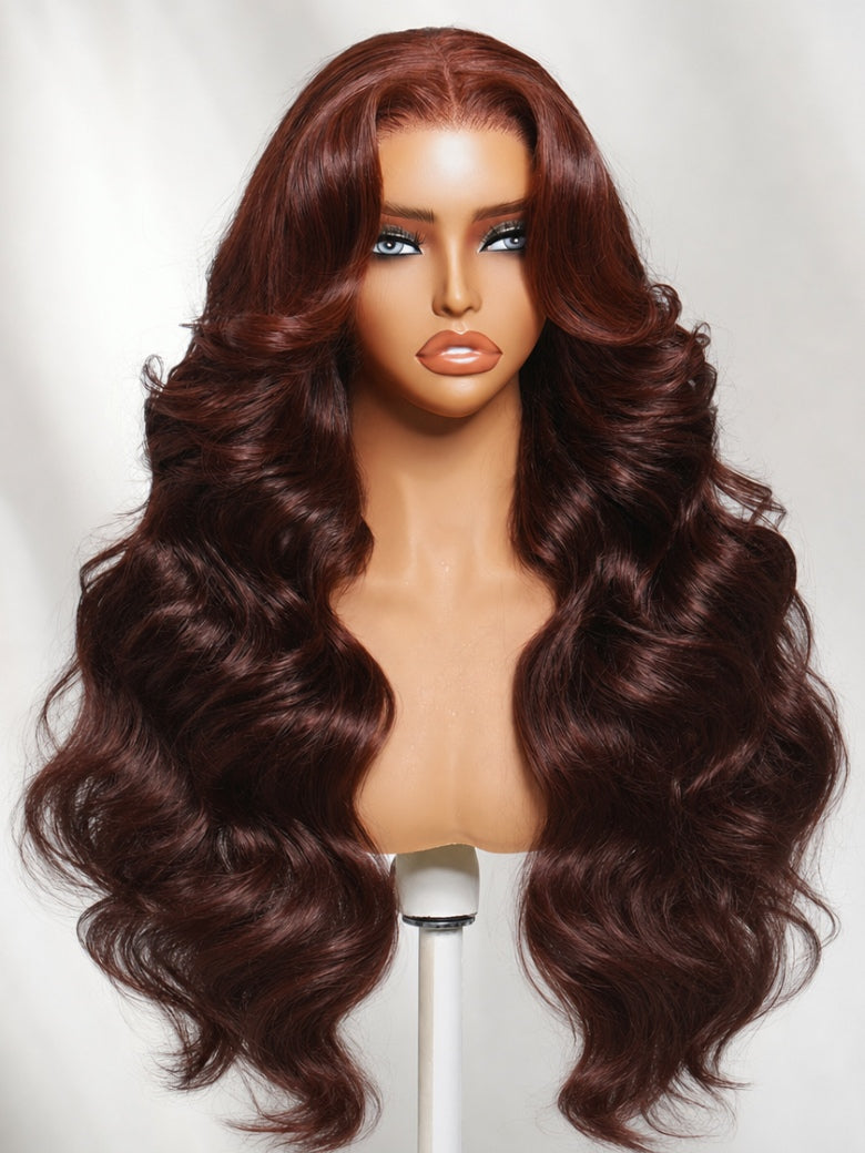 Sunber 7x5 Bye Bye Knots Chocolate Auburn Brown Loose Wave With Elastic Drawstring