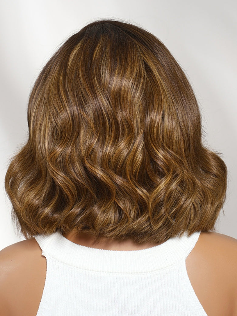 Sunber 7x5/ 13x4 Pre Everything Brown Highlights with Dark Root Body Wave Lace Frontal Wig With Layers Shoulder Flip-Out Curls