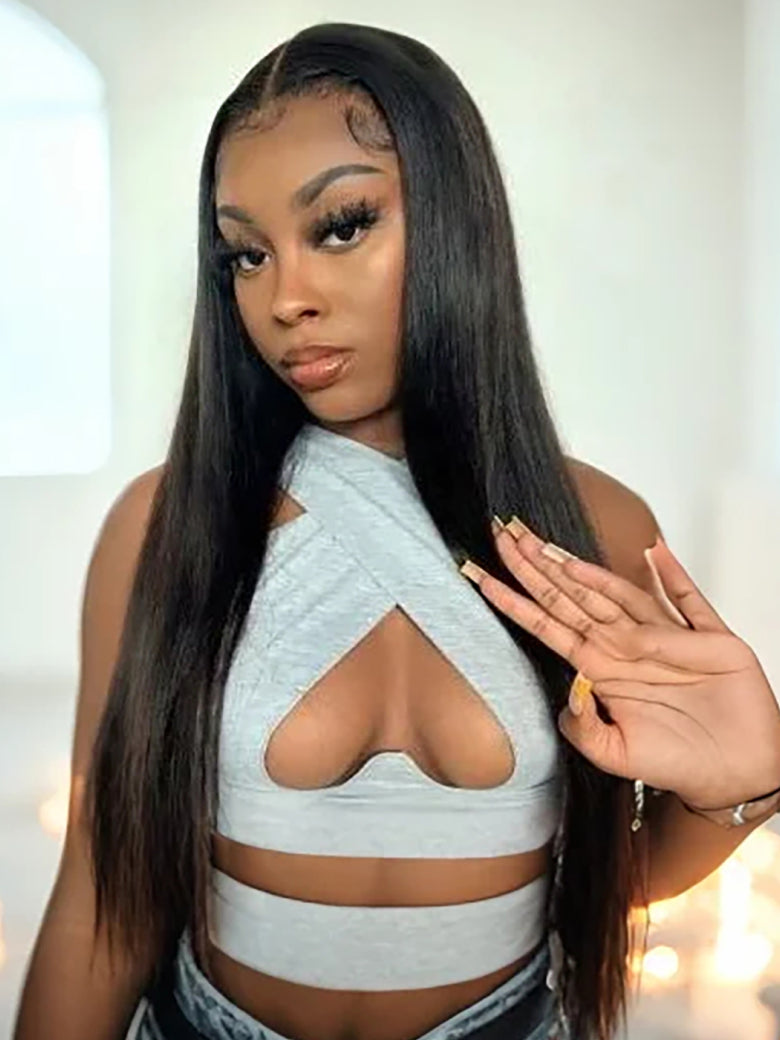 Sunber 180% Density Soft and Silk Straight Full Lace Wig For Women