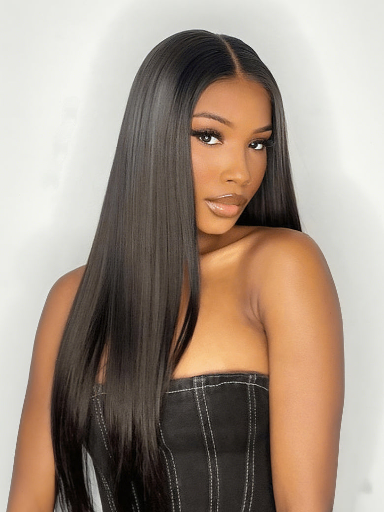 Sunber 180% Density Soft and Silk Straight Full Lace Wig For Women