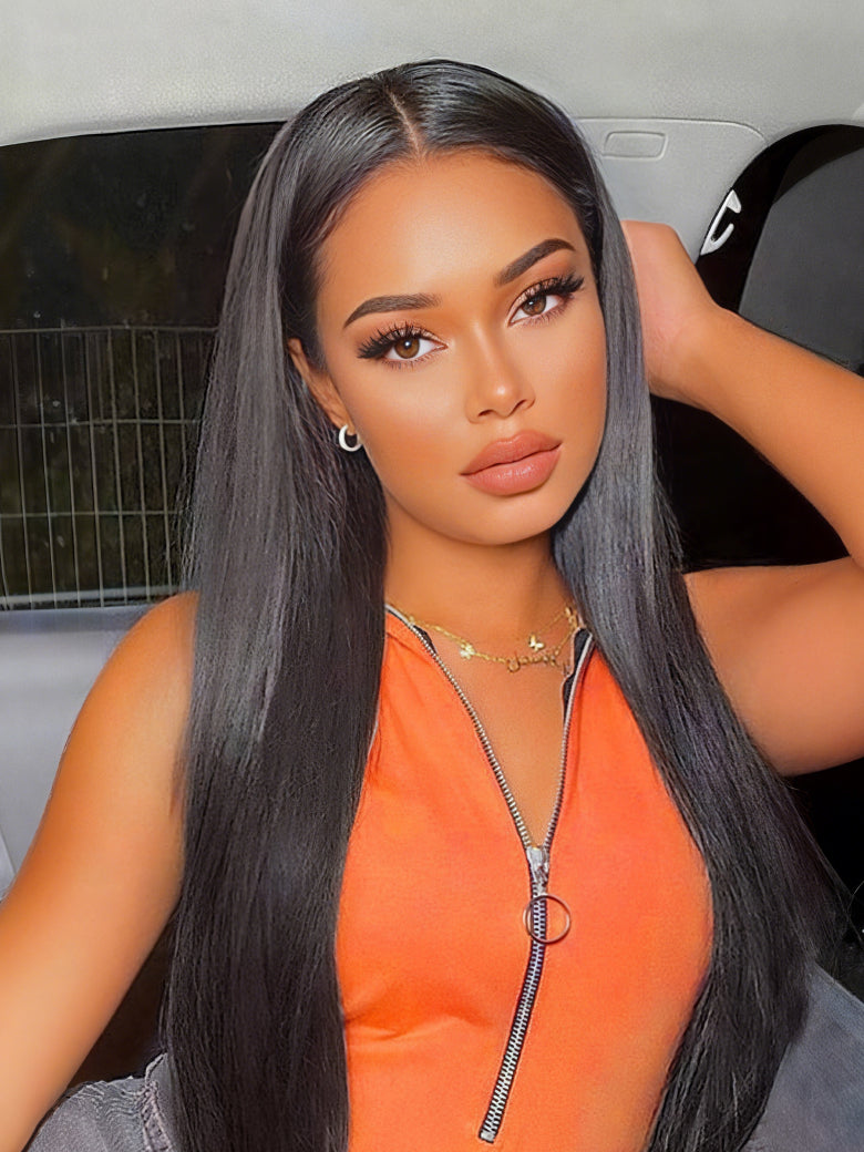 Sunber 180% Density Soft and Silk Straight Full Lace Wig For Women