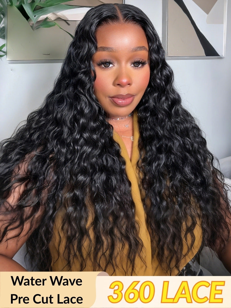 Sunber 360 Lace 180% Density High-Quality Wet and Wavy Pre Cut Full Lace Water Wave Human Hair Wigs Flash Sale