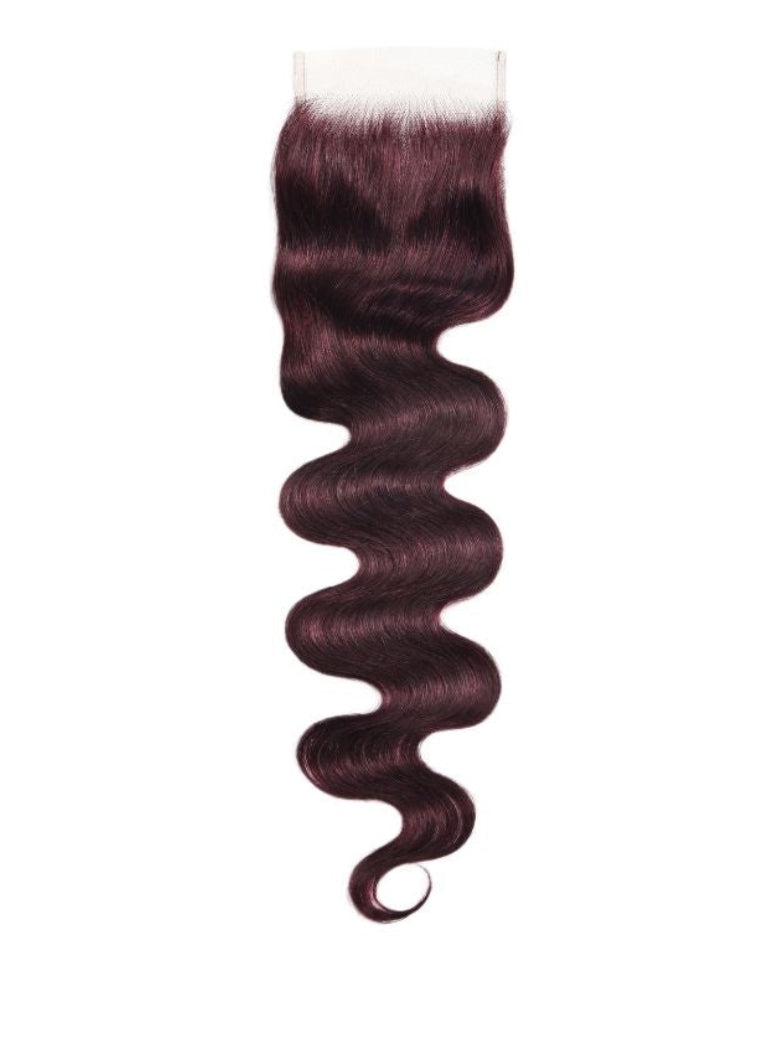 Flash Sale Sunber Body Wave Black Cherry Burgundy 3 Bundles With 4x4 Swiss Lace Closure