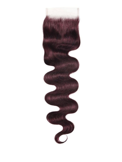 Flash Sale Sunber Body Wave Black Cherry Burgundy 3 Bundles With 4x4 Swiss Lace Closure