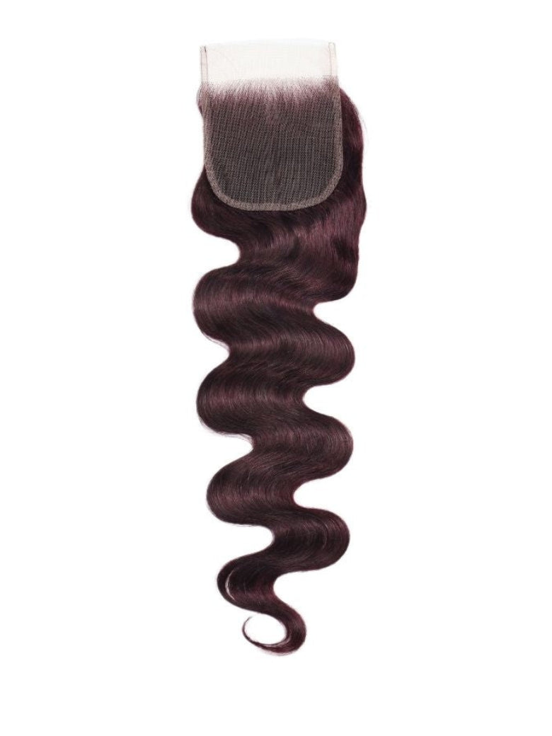 Flash Sale Sunber Body Wave Black Cherry Burgundy 3 Bundles With 4x4 Swiss Lace Closure