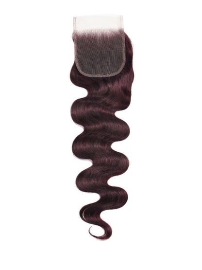 Flash Sale Sunber Body Wave Black Cherry Burgundy 3 Bundles With 4x4 Swiss Lace Closure