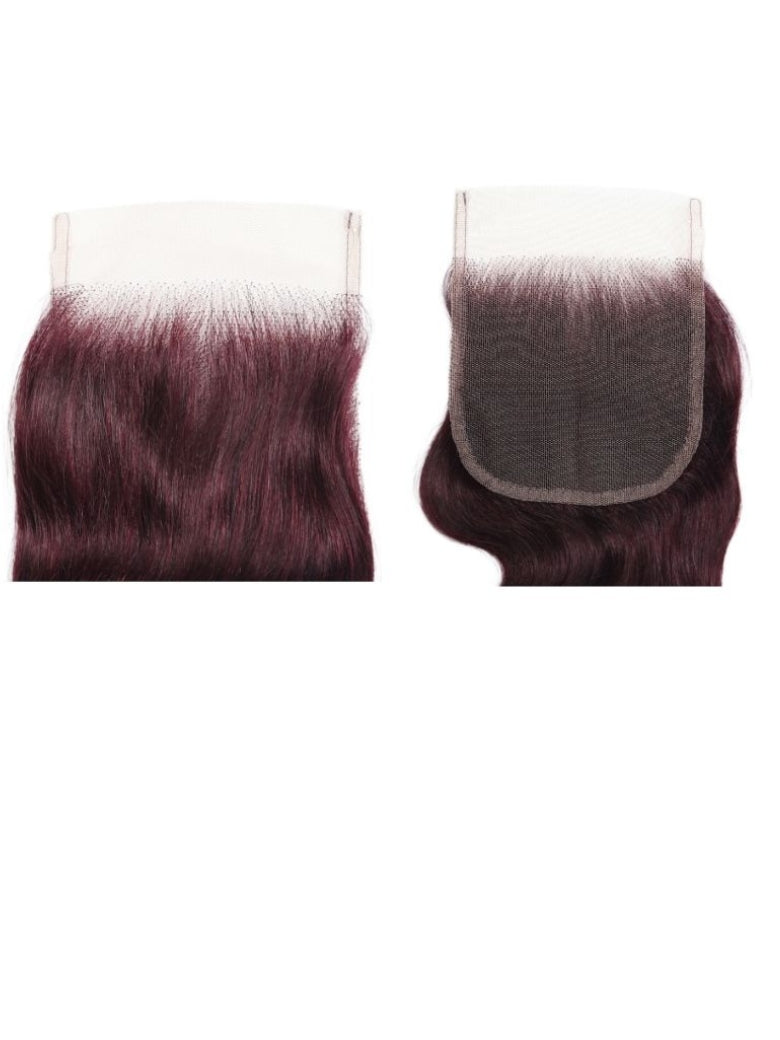 Flash Sale Sunber Body Wave Black Cherry Burgundy 3 Bundles With 4x4 Swiss Lace Closure