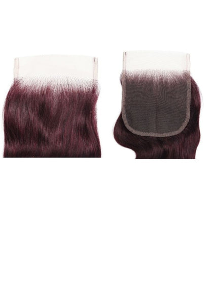 Flash Sale Sunber Body Wave Black Cherry Burgundy 3 Bundles With 4x4 Swiss Lace Closure