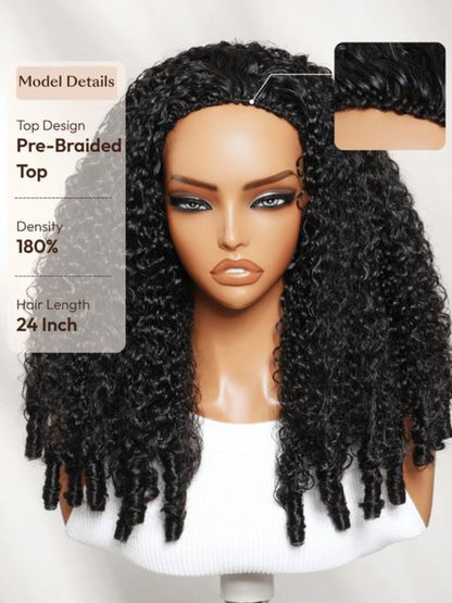 Sunber Burmese Curly Glueless Install Half Wig with Finger Coily Ends Beginner Friendly Flash Sale