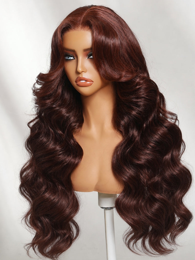 Sunber 7x5 Bye Bye Knots Chocolate Auburn Brown Loose Wave With Elastic Drawstring