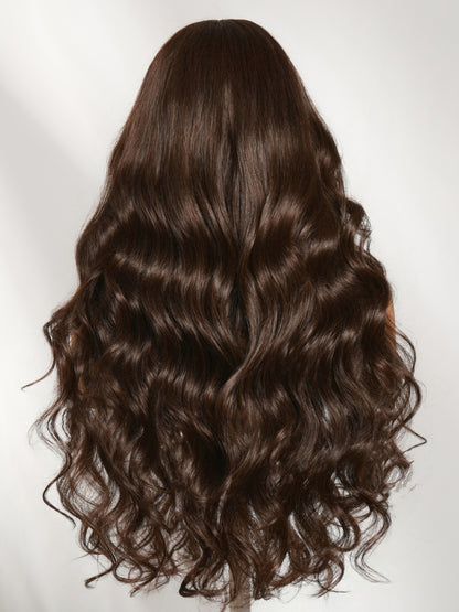 Sunber 7x5 Bye Bye Knots Chocolate Brown Body Wave Lace Closure Wig With Elastic Drawstring