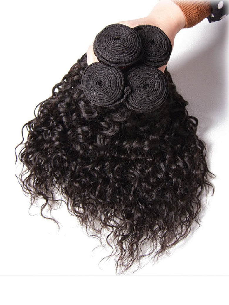 Sunber Hair Brazilian Water Wave Hair 4 Bundles, 100% Virgin Human Hair Weave