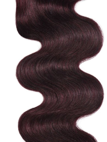 Flash Sale Sunber Body Wave Black Cherry Burgundy 3 Bundles With 4x4 Swiss Lace Closure