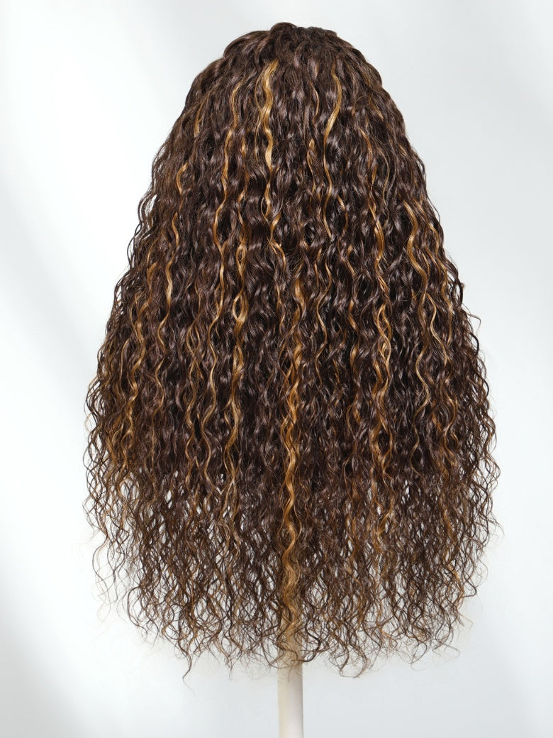 Extra 50% OFF | Sunber Sunber Piano Brown Highlight Curly 7x5 Bye Bye Knots Pre Cut Lace Wig