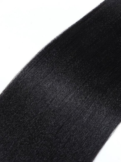 Flash Sale Sunber Yaki Straight Natural Black 3 Bundles With 4x4 Swiss Lace Closure