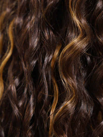 Extra 50% OFF | Sunber Sunber Piano Brown Highlight Curly 7x5 Bye Bye Knots Pre Cut Lace Wig