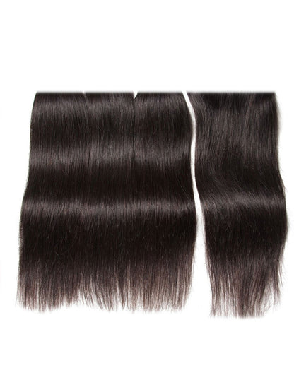 Sunber Hair Brazilian Virgin Hair Silky Straight Hair 3 Bundles Human Hair Weaves With 4x4 Lace Closure Flash Sale