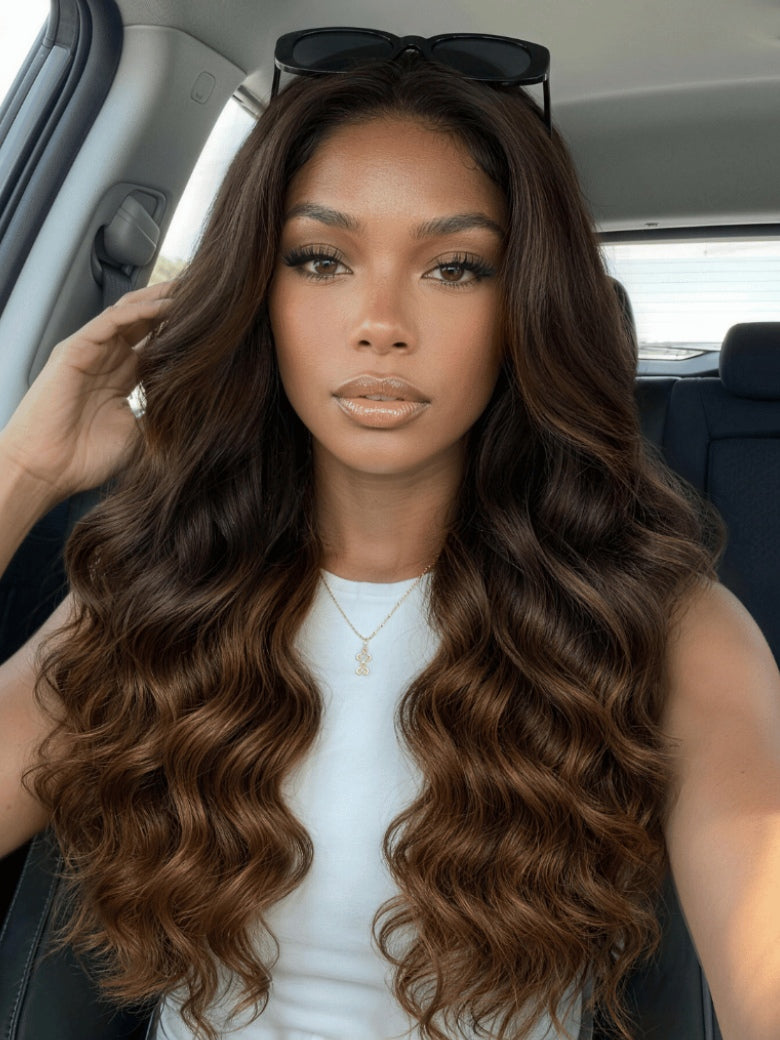 Sunber Ombre Caramel Brown Balayage 13x4 Pre Everything Body Wave With Invisi Drawstring