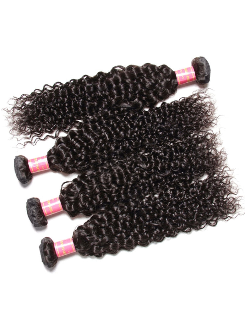 Sunber Hair Brazilian Virgin Jerry Curly Hair 3 Bundles with 4*4 Lace Closure 100% Human Hair Flash Sale