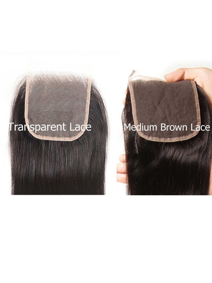 Sunber Hair 3 Bundles Straight Hair With 4*4 Transparent Lace Closure Flash Sale