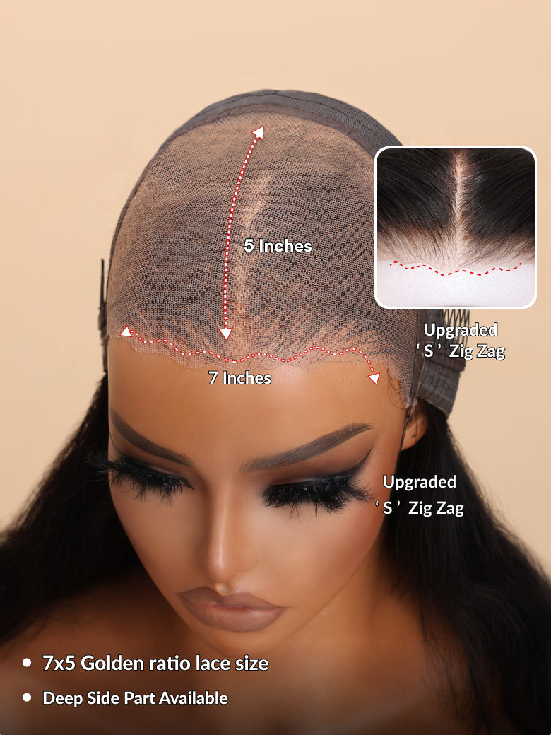 Extra 50% OFF | Sunber Sunber Piano Brown Highlight Curly 7x5 Bye Bye Knots Pre Cut Lace Wig