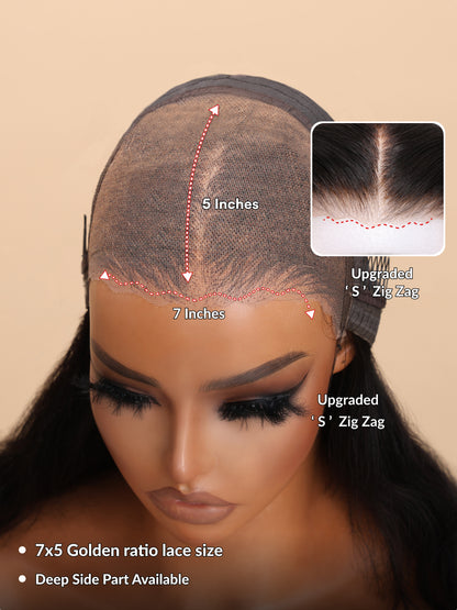 Extra 50% OFF | Sunber Sunber Piano Brown Highlight Curly 7x5 Bye Bye Knots Pre Cut Lace Wig